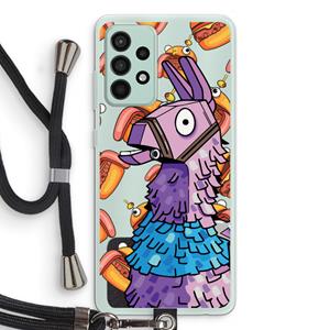 CaseCompany Loot Burger: Samsung Galaxy A52s 5G Transparant Hoesje met koord