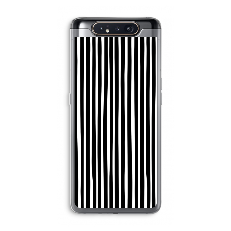 CaseCompany Stripes: Samsung Galaxy A80 Transparant Hoesje