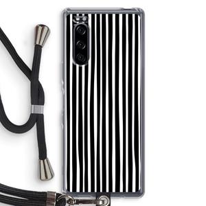 CaseCompany Stripes: Sony Xperia 5 Transparant Hoesje met koord