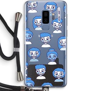 CaseCompany Gezichtjes: Samsung Galaxy S9 Plus Transparant Hoesje met koord