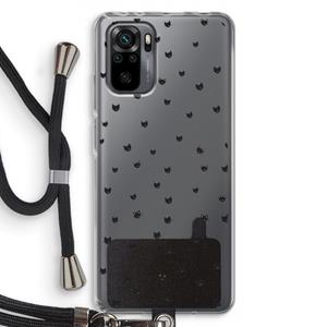 CaseCompany Kleine kattenkopjes: Xiaomi Redmi Note 10 Pro Transparant Hoesje met koord