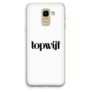 CaseCompany Topwijf Wit: Samsung Galaxy J6 (2018) Transparant Hoesje