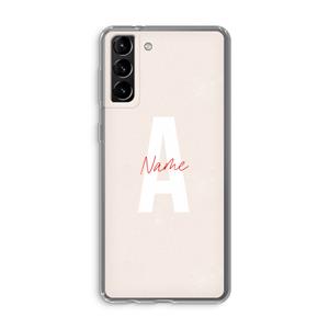 CaseCompany Strawberry Milkshake: Samsung Galaxy S21 Plus Transparant Hoesje