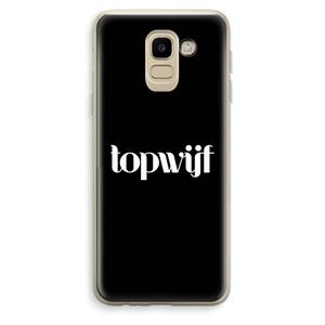 CaseCompany Topwijf Zwart: Samsung Galaxy J6 (2018) Transparant Hoesje