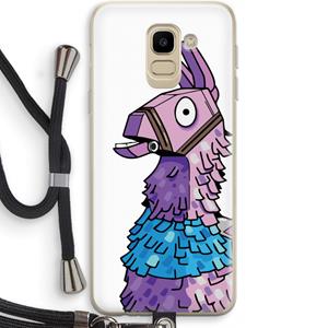 CaseCompany Lama: Samsung Galaxy J6 (2018) Transparant Hoesje met koord