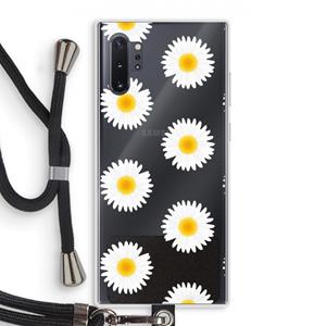 CaseCompany Margrietjes: Samsung Galaxy Note 10 Plus Transparant Hoesje met koord