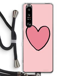 CaseCompany Hartje: Sony Xperia 1 III Transparant Hoesje met koord