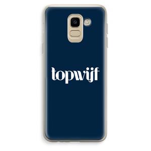 CaseCompany Topwijf Navy: Samsung Galaxy J6 (2018) Transparant Hoesje