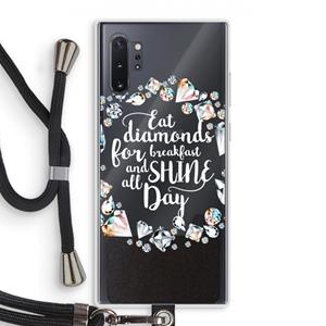CaseCompany Diamonds: Samsung Galaxy Note 10 Plus Transparant Hoesje met koord