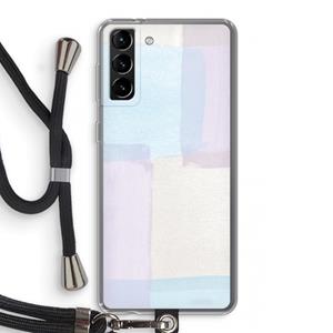 CaseCompany Square pastel: Samsung Galaxy S21 Plus Transparant Hoesje met koord