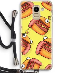 CaseCompany Hamburger: Samsung Galaxy J6 (2018) Transparant Hoesje met koord