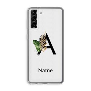 CaseCompany Charcoal Flora: Samsung Galaxy S21 Plus Transparant Hoesje