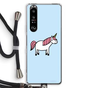 CaseCompany Eenhoorn: Sony Xperia 1 III Transparant Hoesje met koord