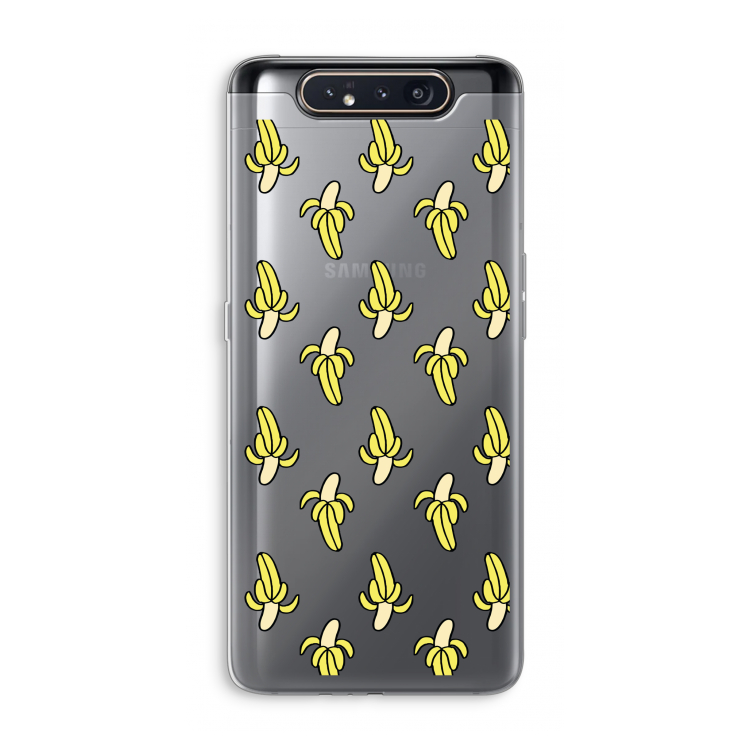 CaseCompany Bananas: Samsung Galaxy A80 Transparant Hoesje