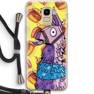 CaseCompany Loot Burger: Samsung Galaxy J6 (2018) Transparant Hoesje met koord