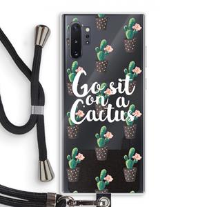 CaseCompany Cactus quote: Samsung Galaxy Note 10 Plus Transparant Hoesje met koord