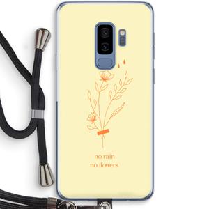 CaseCompany No rain no flowers: Samsung Galaxy S9 Plus Transparant Hoesje met koord
