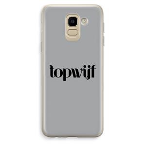 CaseCompany Topwijf Grijs Zwart: Samsung Galaxy J6 (2018) Transparant Hoesje