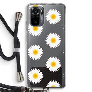 CaseCompany Margrietjes: Xiaomi Redmi Note 10 Pro Transparant Hoesje met koord