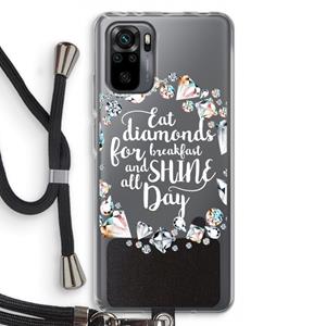 CaseCompany Diamonds: Xiaomi Redmi Note 10 Pro Transparant Hoesje met koord