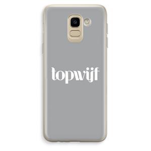 CaseCompany Topwijf Grijs Wit: Samsung Galaxy J6 (2018) Transparant Hoesje