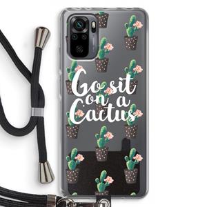 CaseCompany Cactus quote: Xiaomi Redmi Note 10 Pro Transparant Hoesje met koord