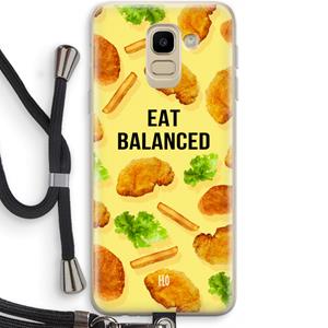 CaseCompany Eat Balanced: Samsung Galaxy J6 (2018) Transparant Hoesje met koord