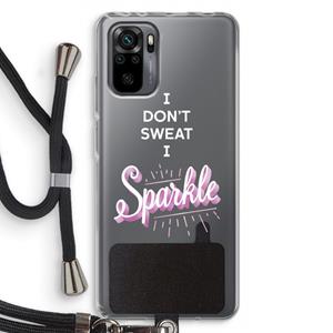 CaseCompany Sparkle quote: Xiaomi Redmi Note 10 Pro Transparant Hoesje met koord
