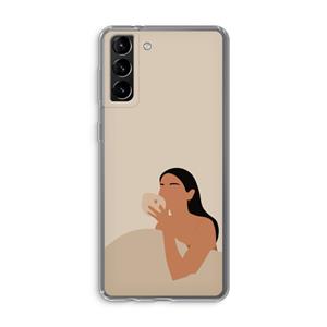 CaseCompany Fresh coffee: Samsung Galaxy S21 Plus Transparant Hoesje