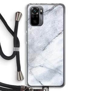 CaseCompany Witte marmer: Xiaomi Redmi Note 10 Pro Transparant Hoesje met koord