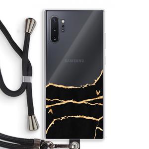 CaseCompany Gouden marmer: Samsung Galaxy Note 10 Plus Transparant Hoesje met koord