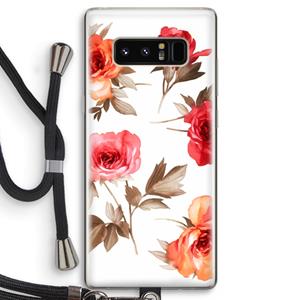 CaseCompany Roosjes: Samsung Galaxy Note 8 Transparant Hoesje met koord