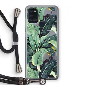 CaseCompany Bananenbladeren: Samsung Galaxy A21s Transparant Hoesje met koord