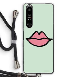 CaseCompany Kusje: Sony Xperia 1 III Transparant Hoesje met koord