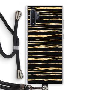 CaseCompany Gouden strepen: Samsung Galaxy Note 10 Plus Transparant Hoesje met koord