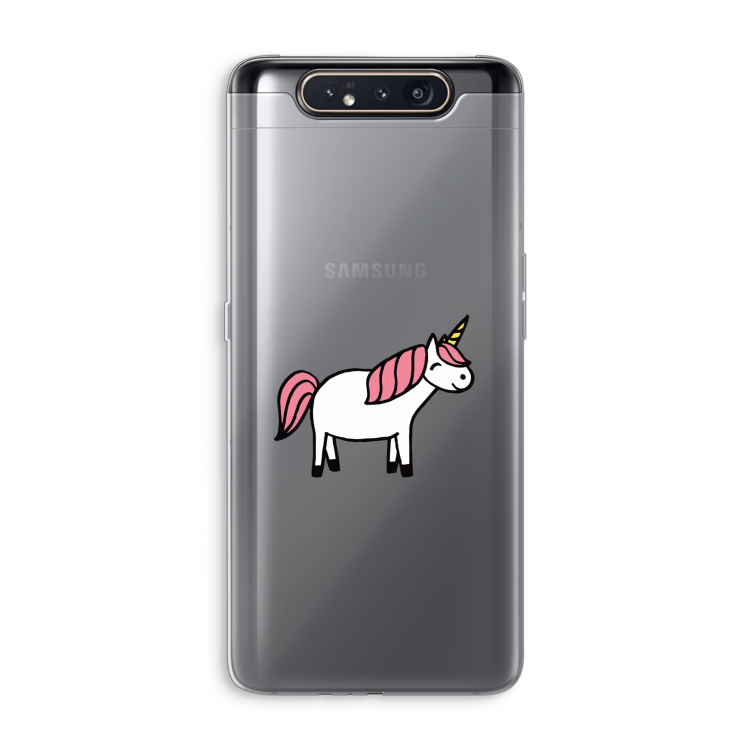 CaseCompany Eenhoorn: Samsung Galaxy A80 Transparant Hoesje