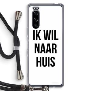 CaseCompany Ik wil naar huis: Sony Xperia 5 Transparant Hoesje met koord
