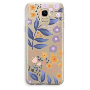 CaseCompany Flowers with blue leaves: Samsung Galaxy J6 (2018) Transparant Hoesje