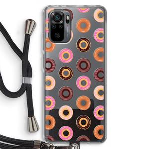 CaseCompany Donuts: Xiaomi Redmi Note 10 Pro Transparant Hoesje met koord
