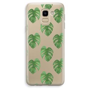 CaseCompany Monstera leaves: Samsung Galaxy J6 (2018) Transparant Hoesje