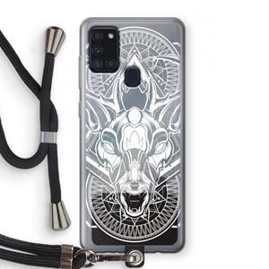 CaseCompany Oh Deer: Samsung Galaxy A21s Transparant Hoesje met koord