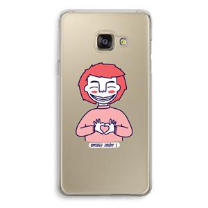 CaseCompany Hartje: Samsung Galaxy A3 (2016) Transparant Hoesje