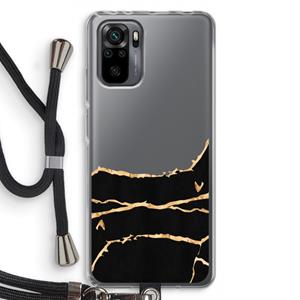 CaseCompany Gouden marmer: Xiaomi Redmi Note 10 Pro Transparant Hoesje met koord