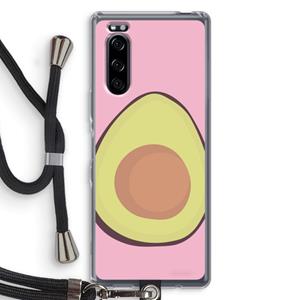 CaseCompany Avocado: Sony Xperia 5 Transparant Hoesje met koord