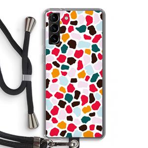CaseCompany Colored Giraffe: Samsung Galaxy S21 Plus Transparant Hoesje met koord