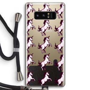 CaseCompany Musketon Unicorn: Samsung Galaxy Note 8 Transparant Hoesje met koord