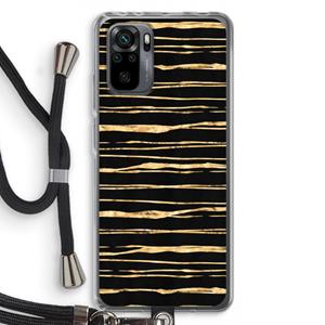 CaseCompany Gouden strepen: Xiaomi Redmi Note 10 Pro Transparant Hoesje met koord