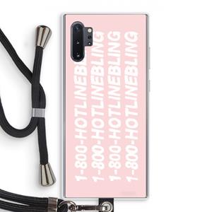 CaseCompany Hotline bling pink: Samsung Galaxy Note 10 Plus Transparant Hoesje met koord