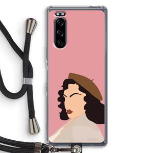 CaseCompany Confidence: Sony Xperia 5 Transparant Hoesje met koord