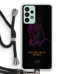 CaseCompany Praying For My Haters: Samsung Galaxy A52s 5G Transparant Hoesje met koord